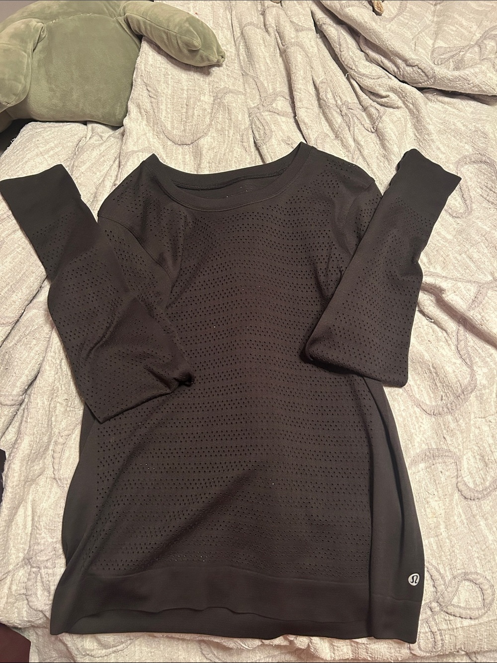 lululemon athletica Black Perforated Crew Sweatshirt